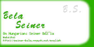 bela seiner business card